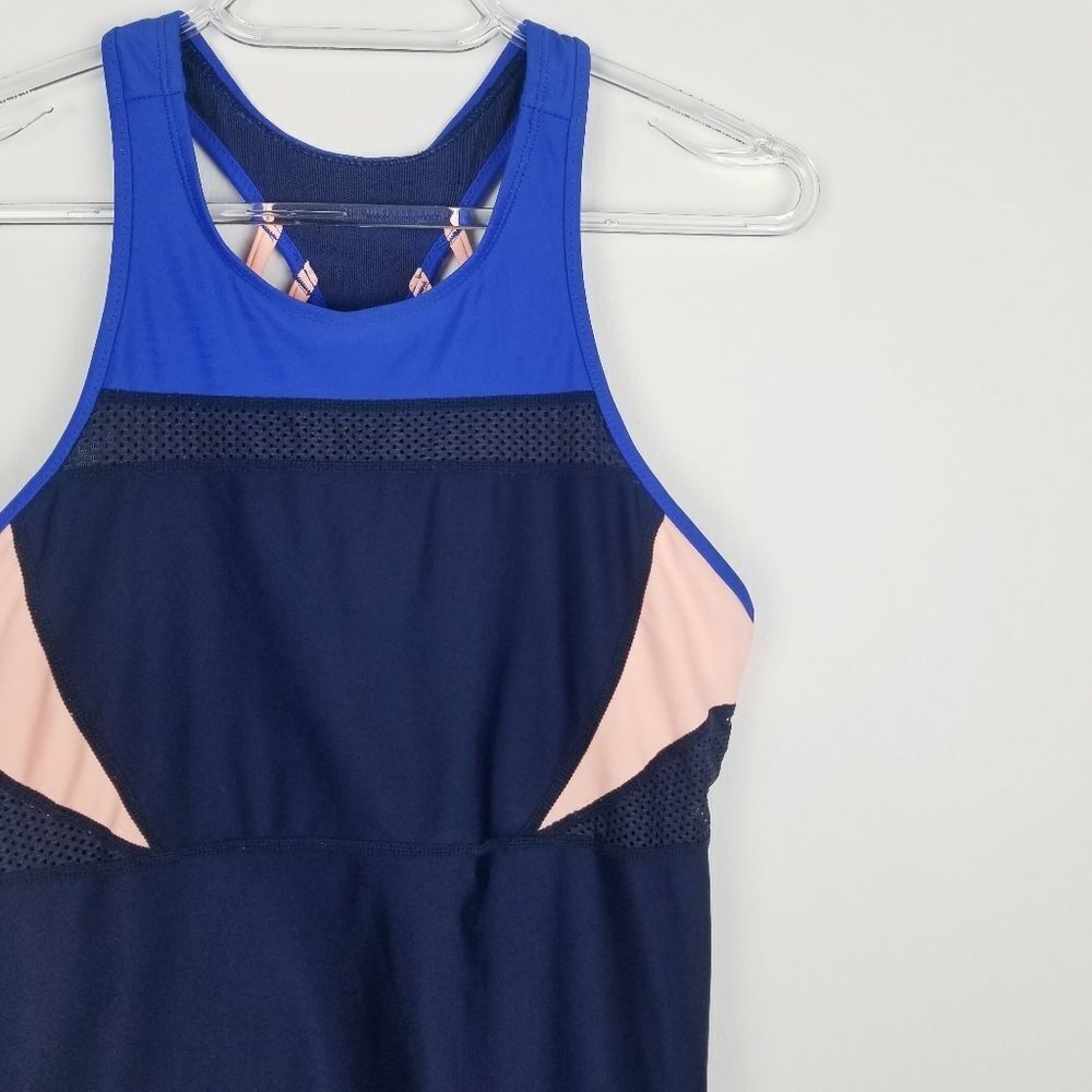Athleta Color Block Racerback Workout Tank Top - Picture 2 of 6